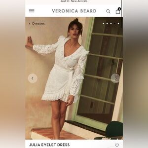 Veronica beard white eyelet dress